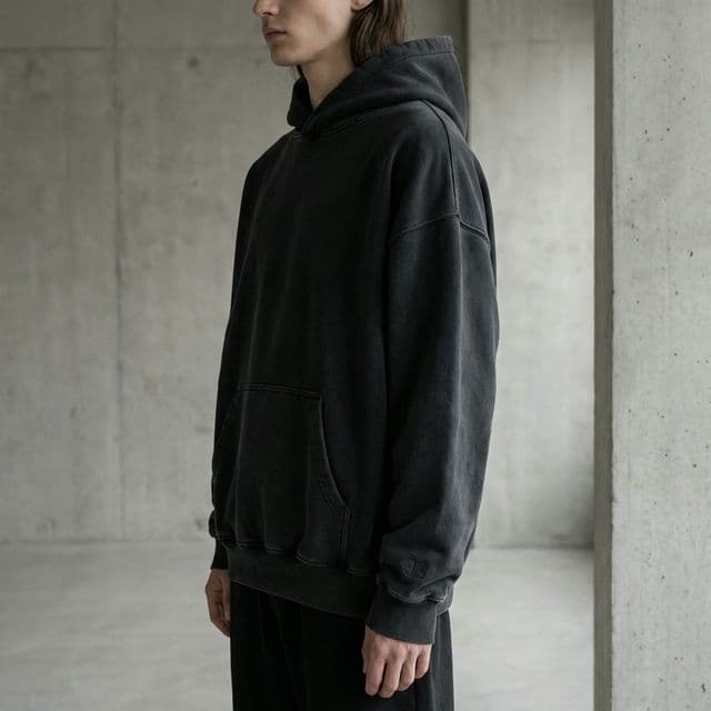 Sudadera Boxy Washed Black